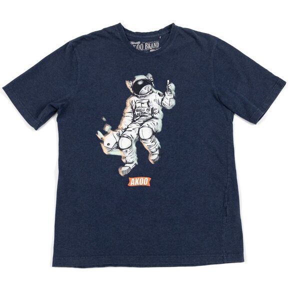 AKOO Short Sleeve Astronaut Graphic T-Shirt Men's‎ Navy Logo Medium EUC - Picture 2 of 10